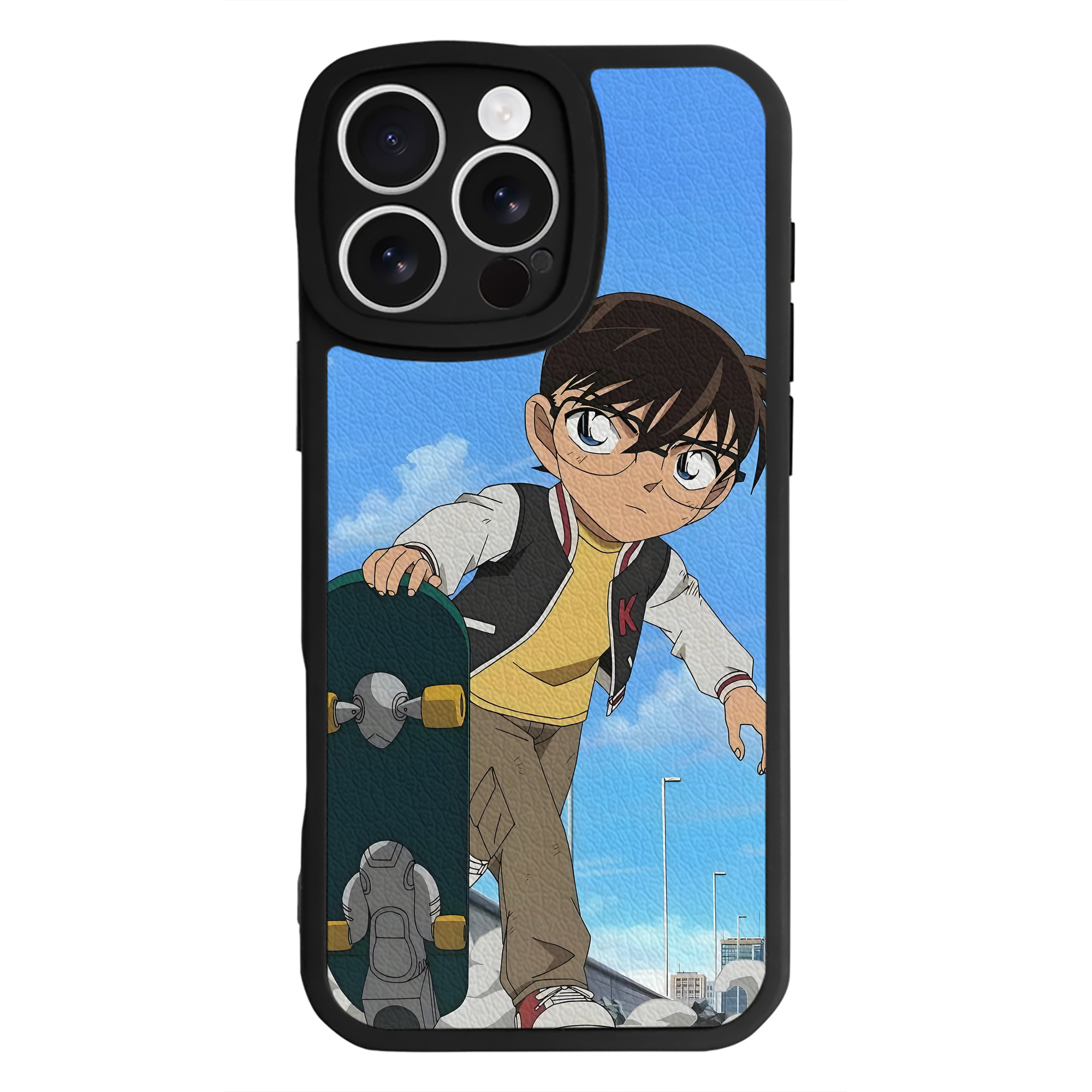 （画像用） 名探偵コナン Detective Conan 【iPhone 16シリーズ対応】シリコンスマホケース（レザー調） 材質：シリコン